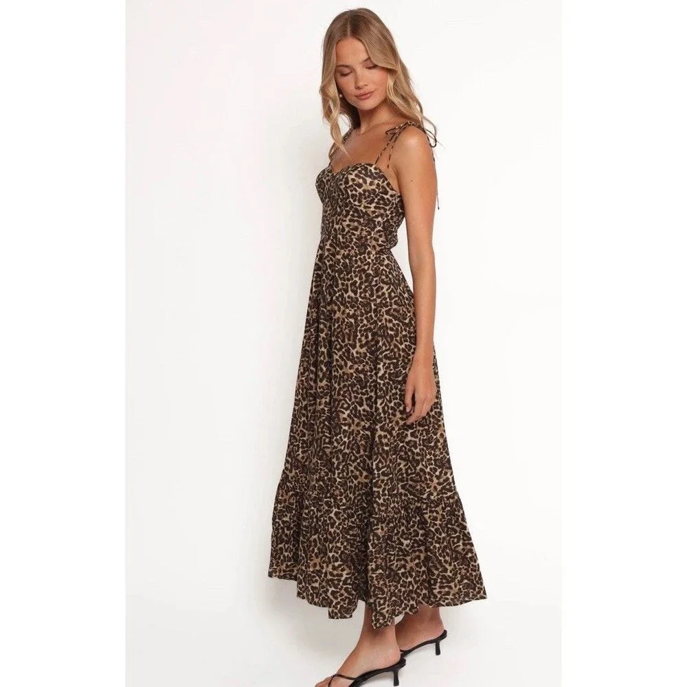 Petal & Pup Ayana Leopard Print Fit & Flare Midi Dress Size L - Picture 6 of 16